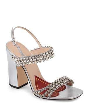 gucci bertie crystal strappy sandals.